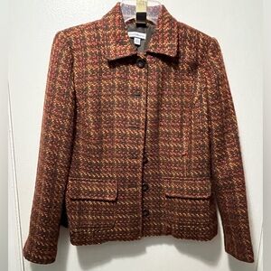 Vintage Croft & Barrow Women's Multicolor Tweed Blazer